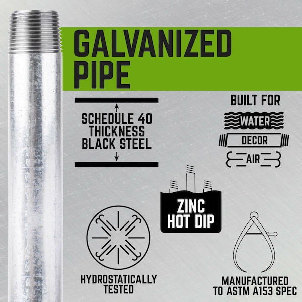 STZ Industries 3/8 In. MIP Each X 3/8 In. D MIP Galvanized Steel 3 In. L Nipple